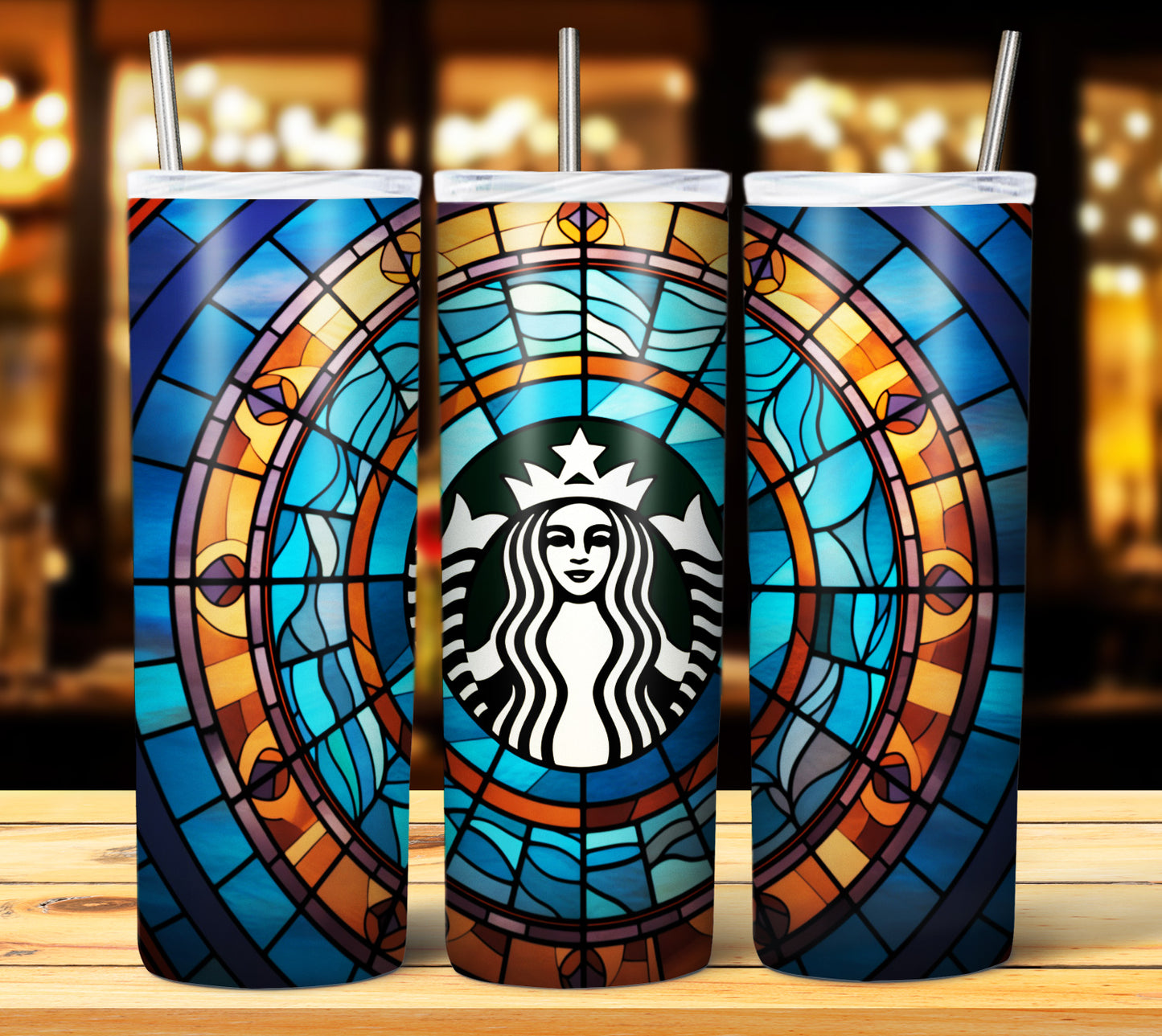 40+ Stain Glass Starbucks Sublimation 20oz Images Bundle