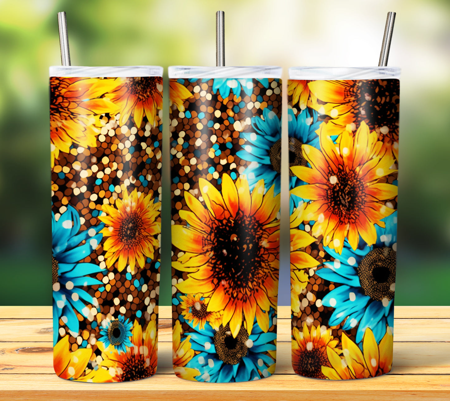 25 Leopard Sunflowers Sublimation 20oz Images Bundle