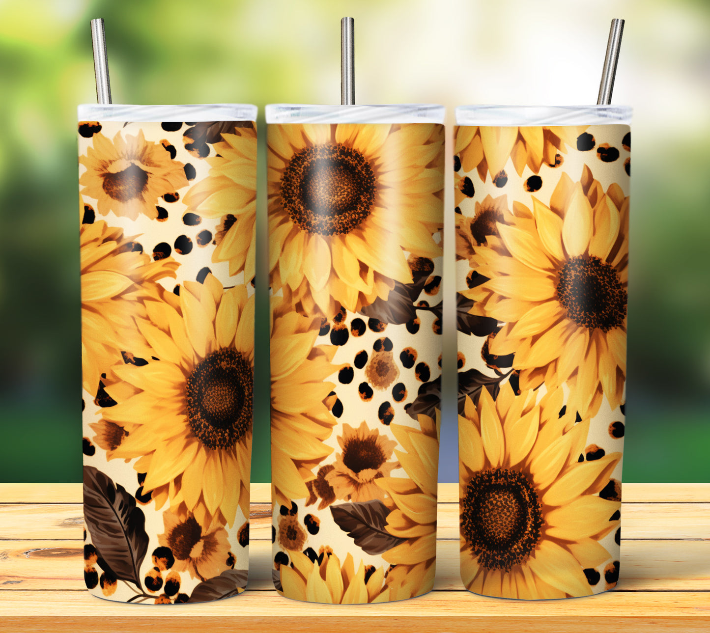 25 Leopard Sunflowers Sublimation 20oz Images Bundle