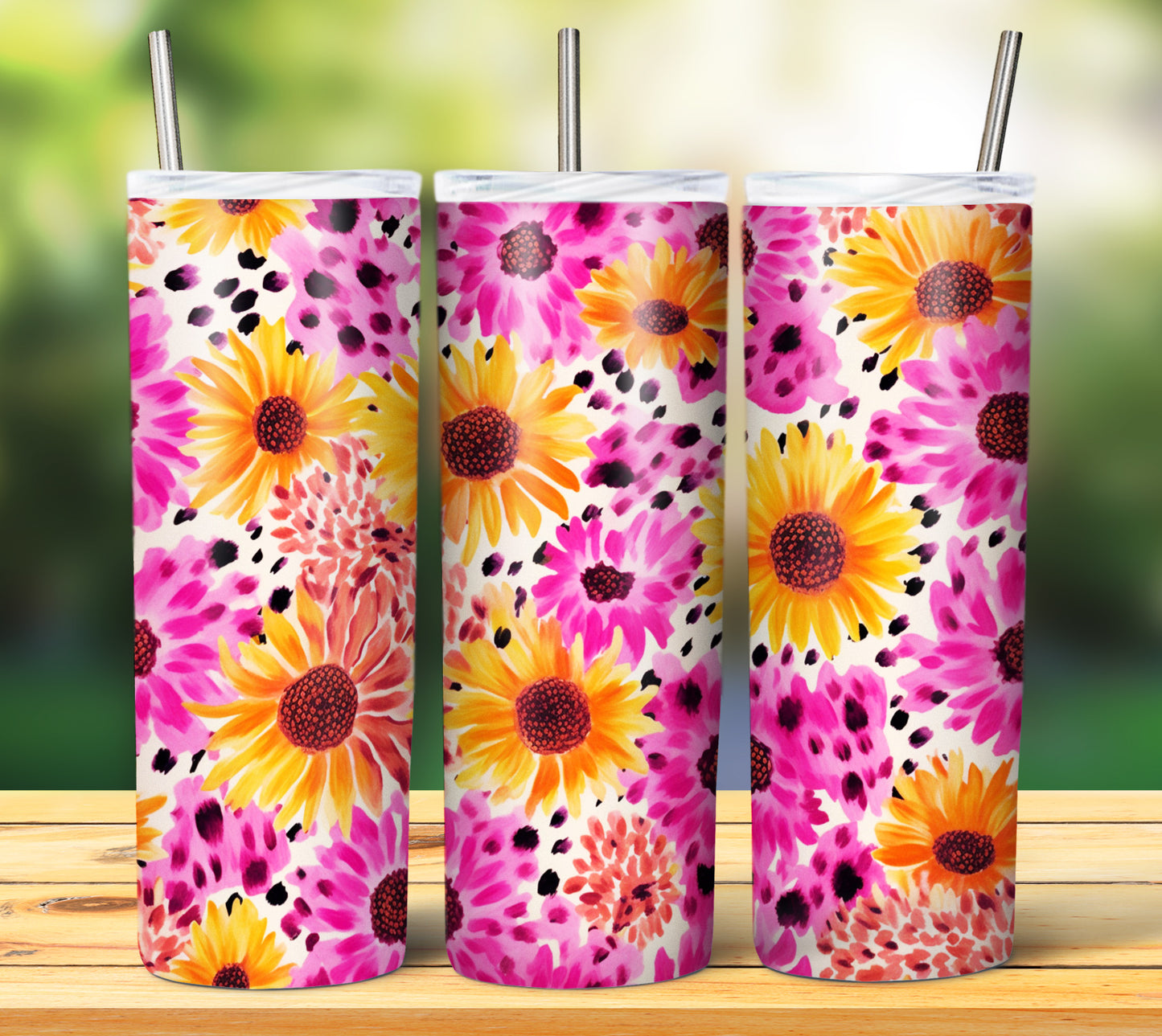 25 Leopard Sunflowers Sublimation 20oz Images Bundle