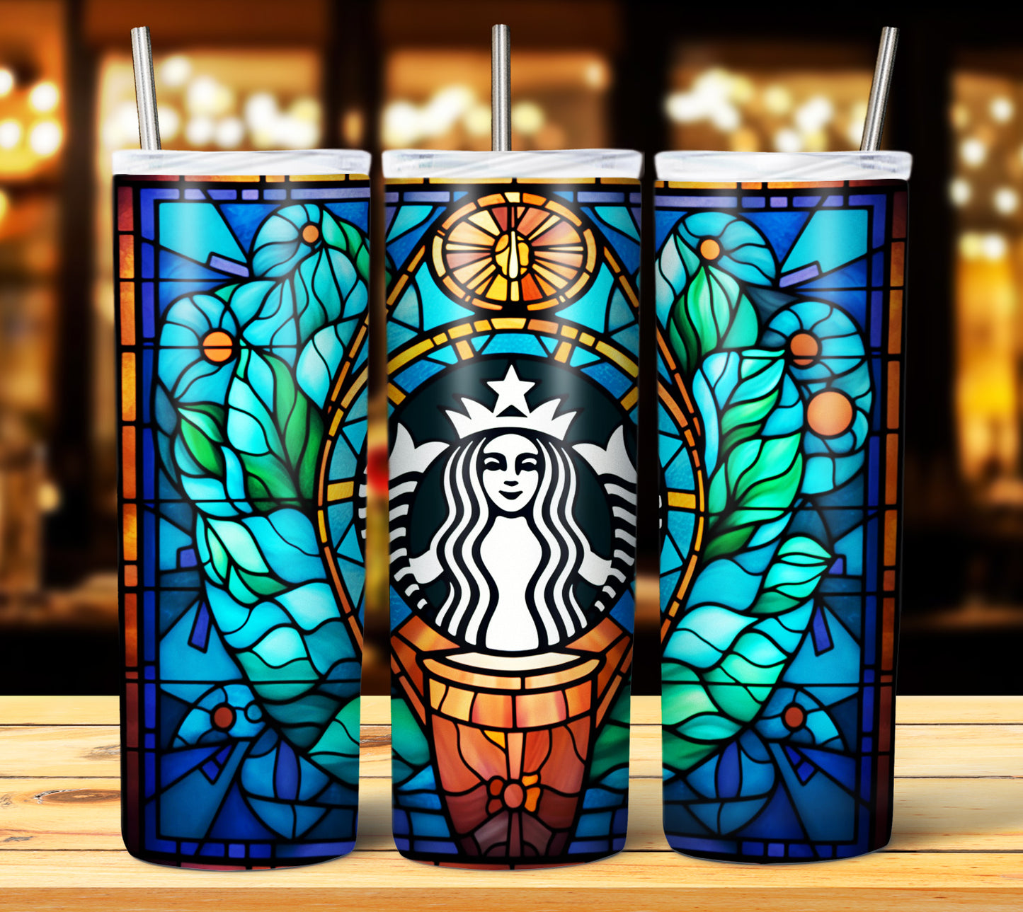 40+ Stain Glass Starbucks Sublimation 20oz Images Bundle