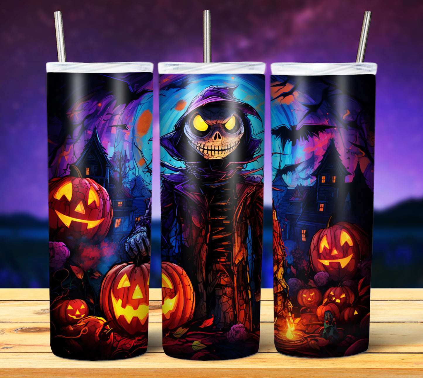 50 Watercolor Halloween Sublimation 20oz Images Bundle