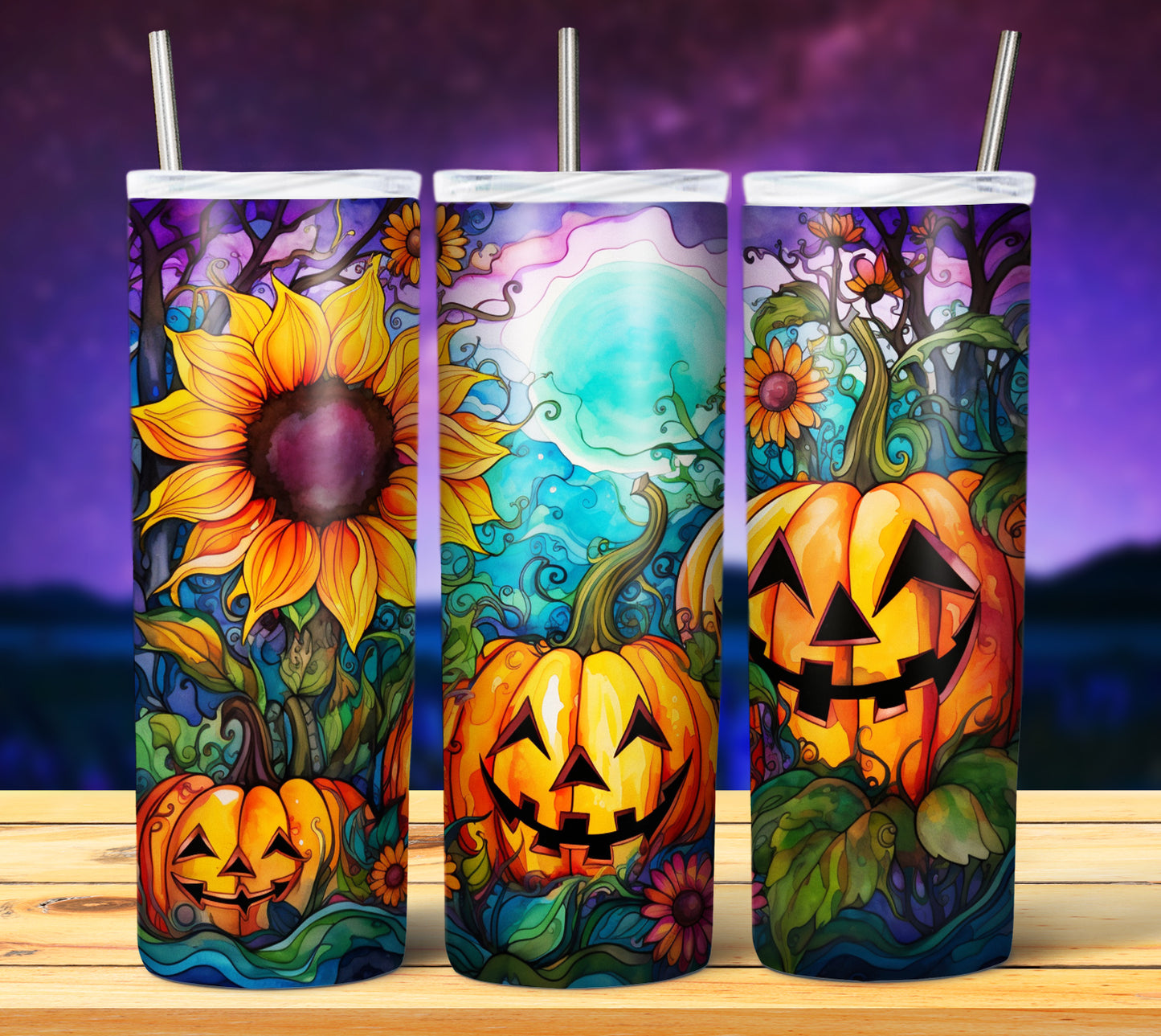 50 Watercolor Halloween Sublimation 20oz Images Bundle