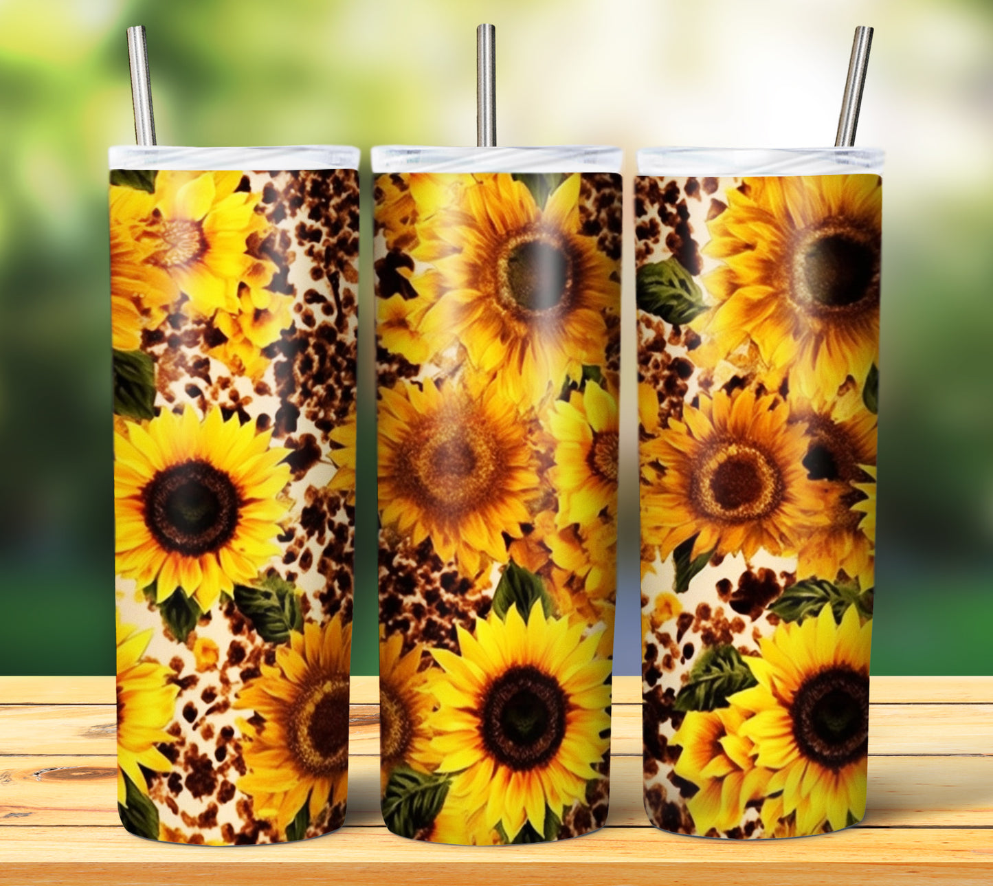 25 Leopard Sunflowers Sublimation 20oz Images Bundle