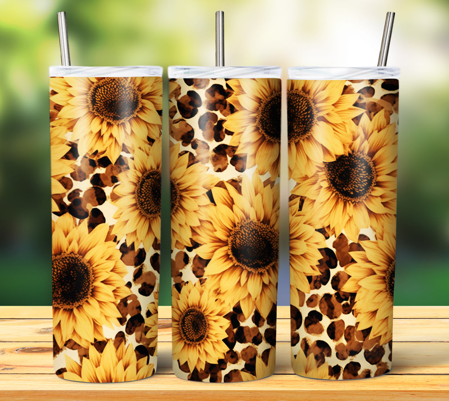 25 Leopard Sunflowers Sublimation 20oz Images Bundle