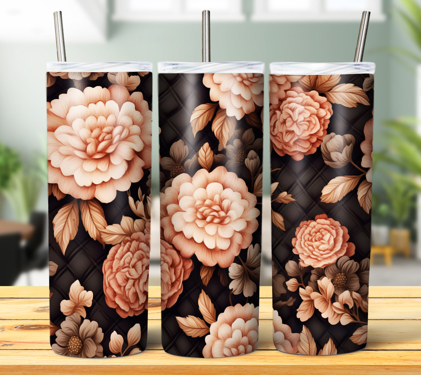 40 Quilted Flowers Sublimation 20oz Images Bundle