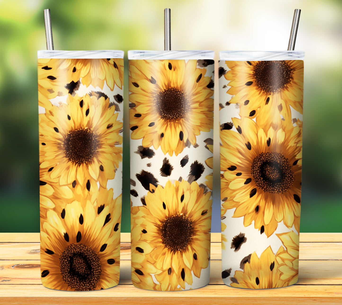 25 Leopard Sunflowers Sublimation 20oz Images Bundle