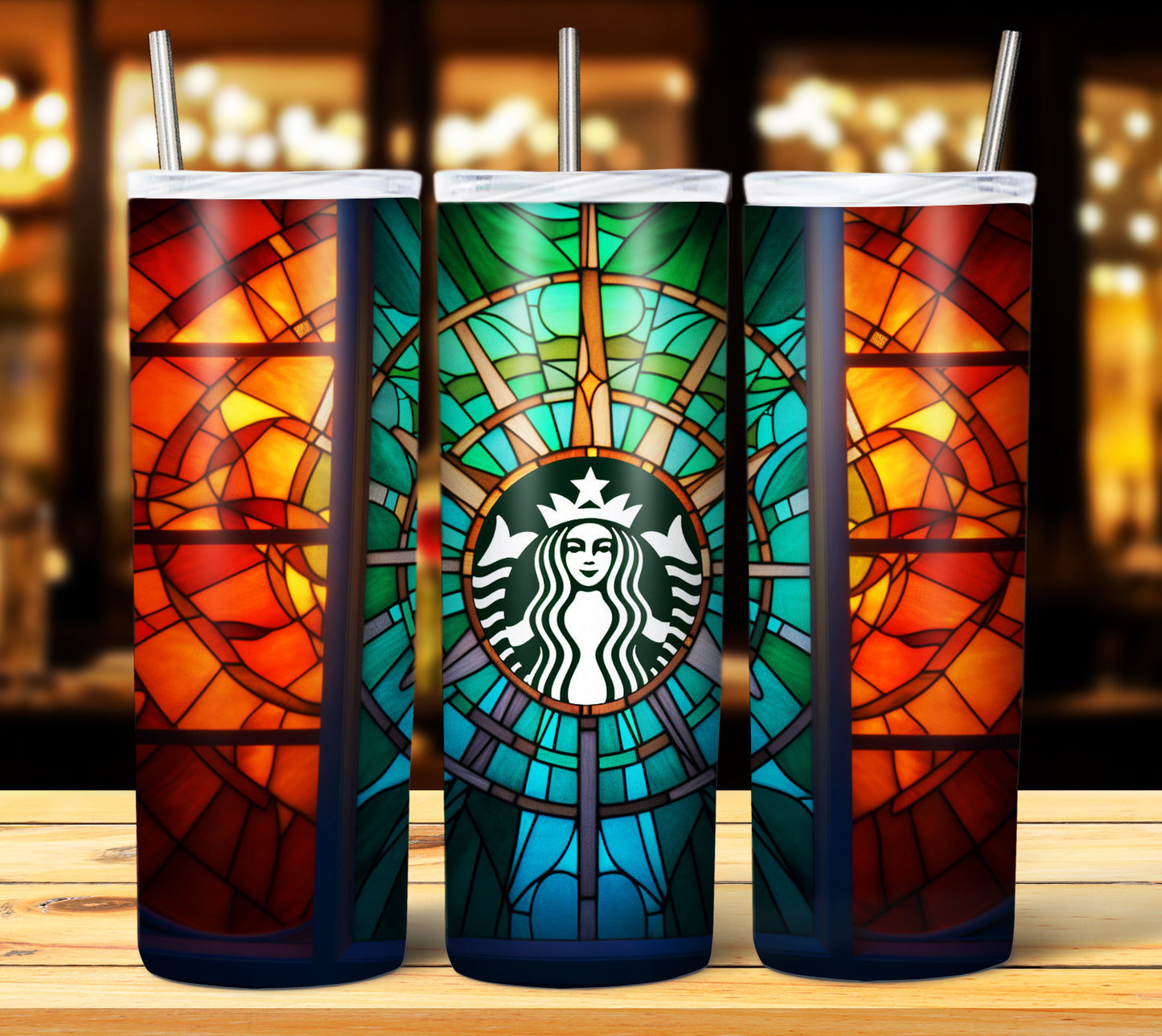 40+ Stain Glass Starbucks Sublimation 20oz Images Bundle