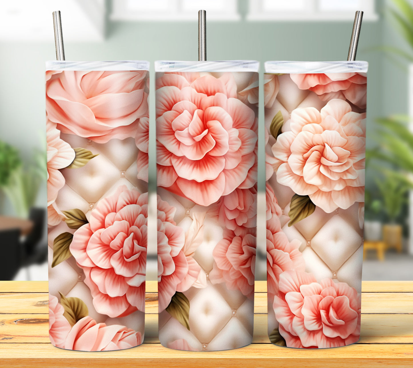 40 Quilted Flowers Sublimation 20oz Images Bundle