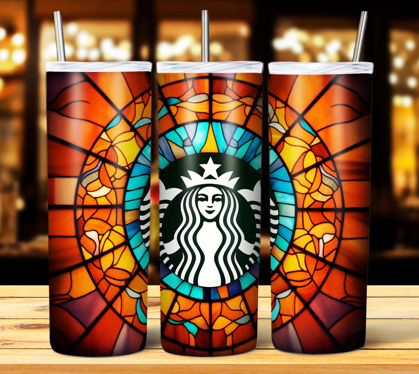 40+ Stain Glass Starbucks Sublimation 20oz Images Bundle