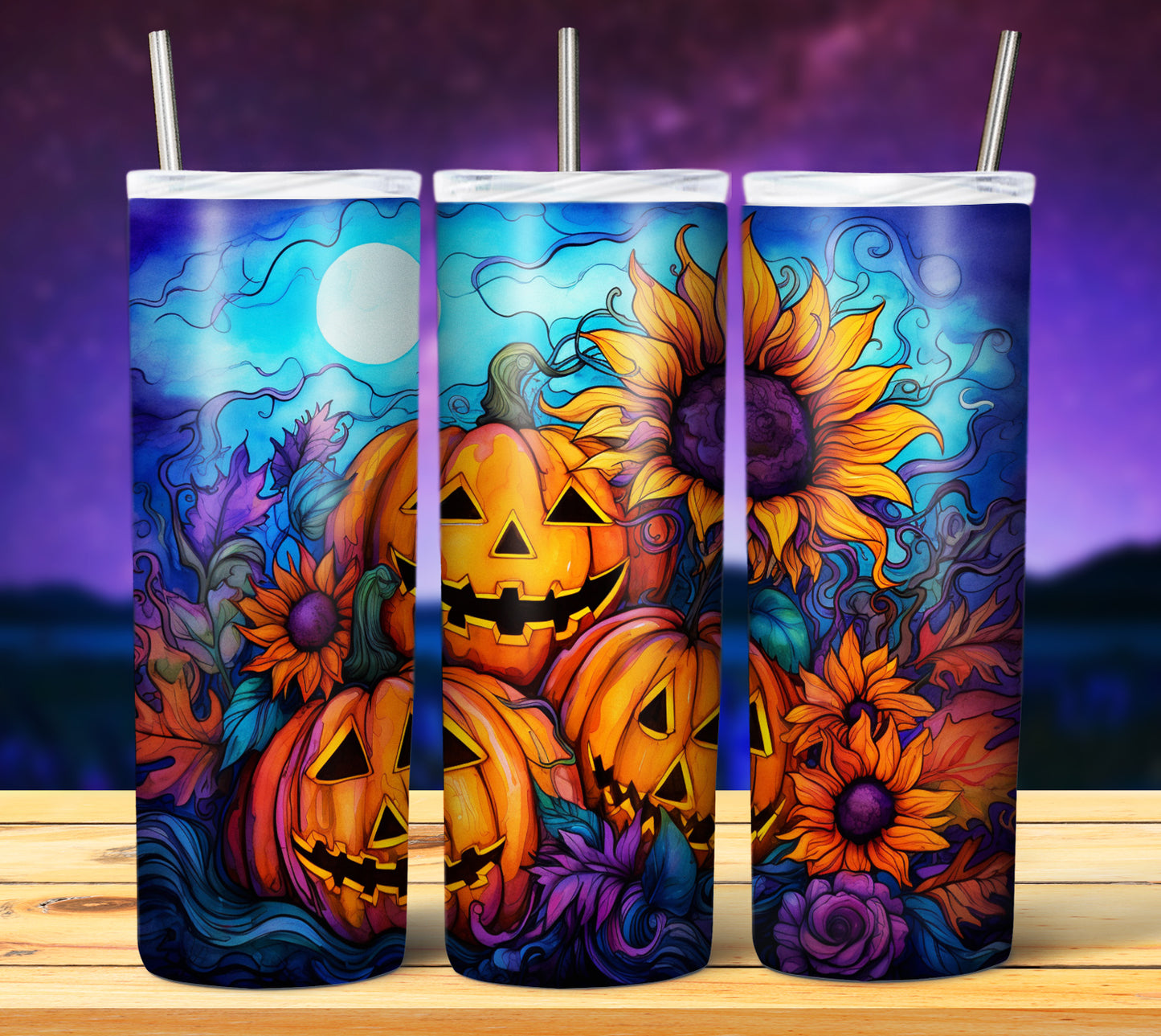 50 Watercolor Halloween Sublimation 20oz Images Bundle