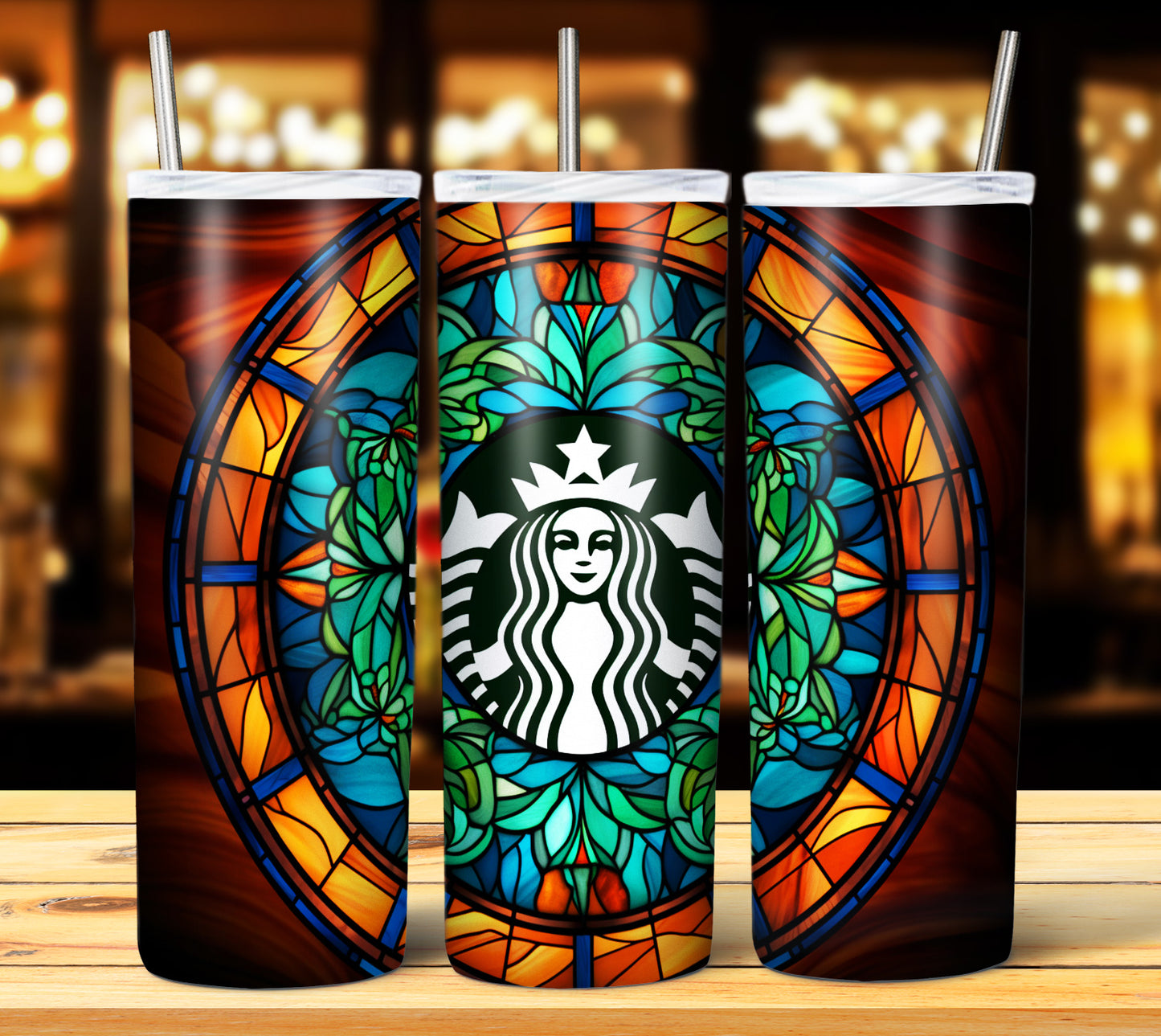 40+ Stain Glass Starbucks Sublimation 20oz Images Bundle