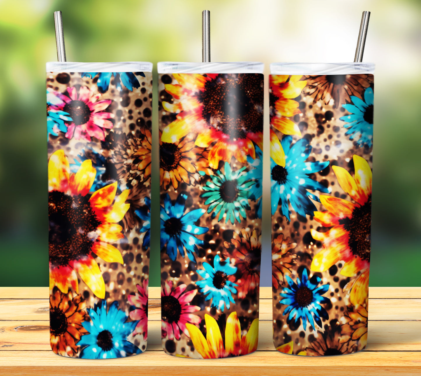 25 Leopard Sunflowers Sublimation 20oz Images Bundle