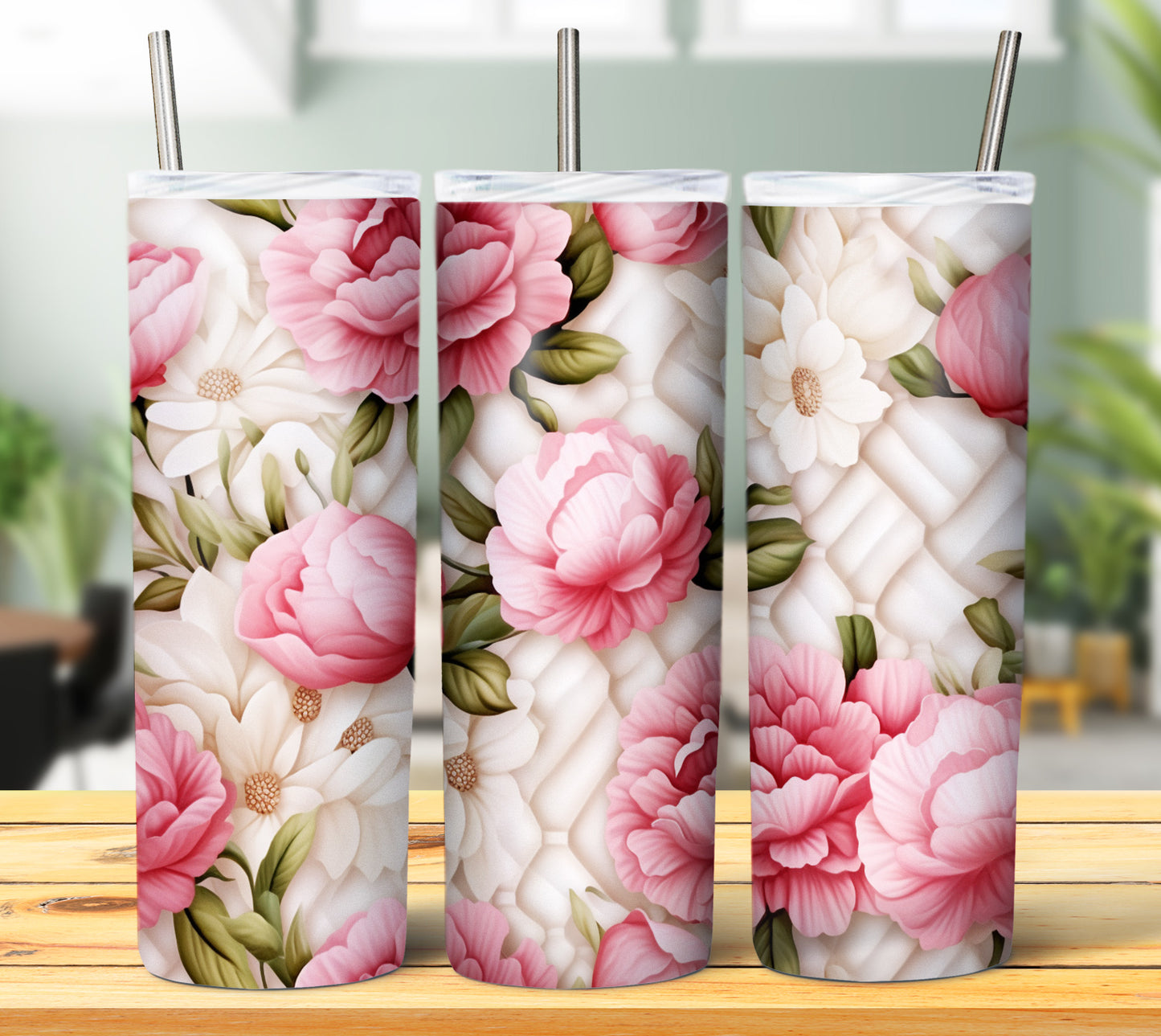 40 Quilted Flowers Sublimation 20oz Images Bundle