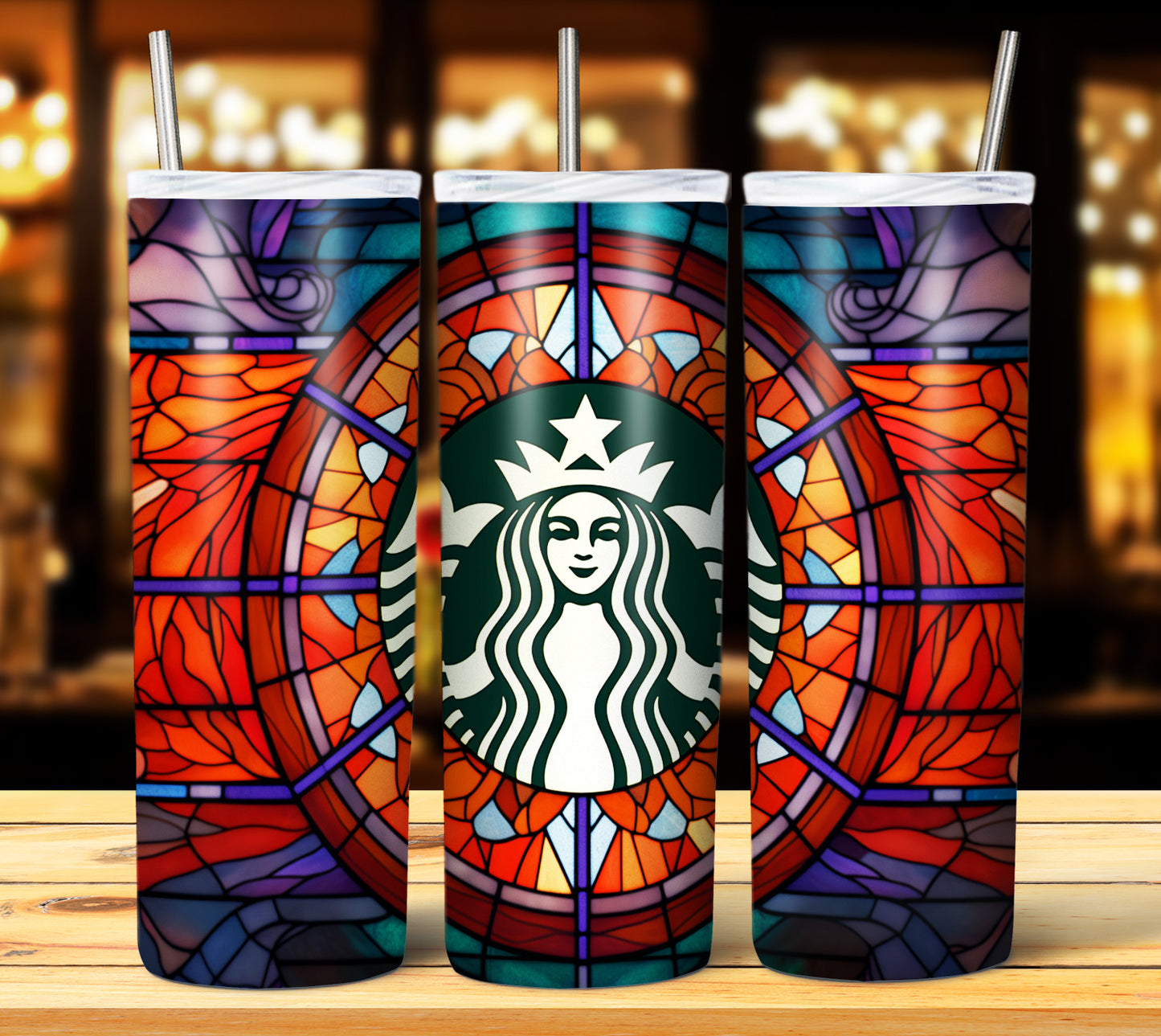 40+ Stain Glass Starbucks Sublimation 20oz Images Bundle