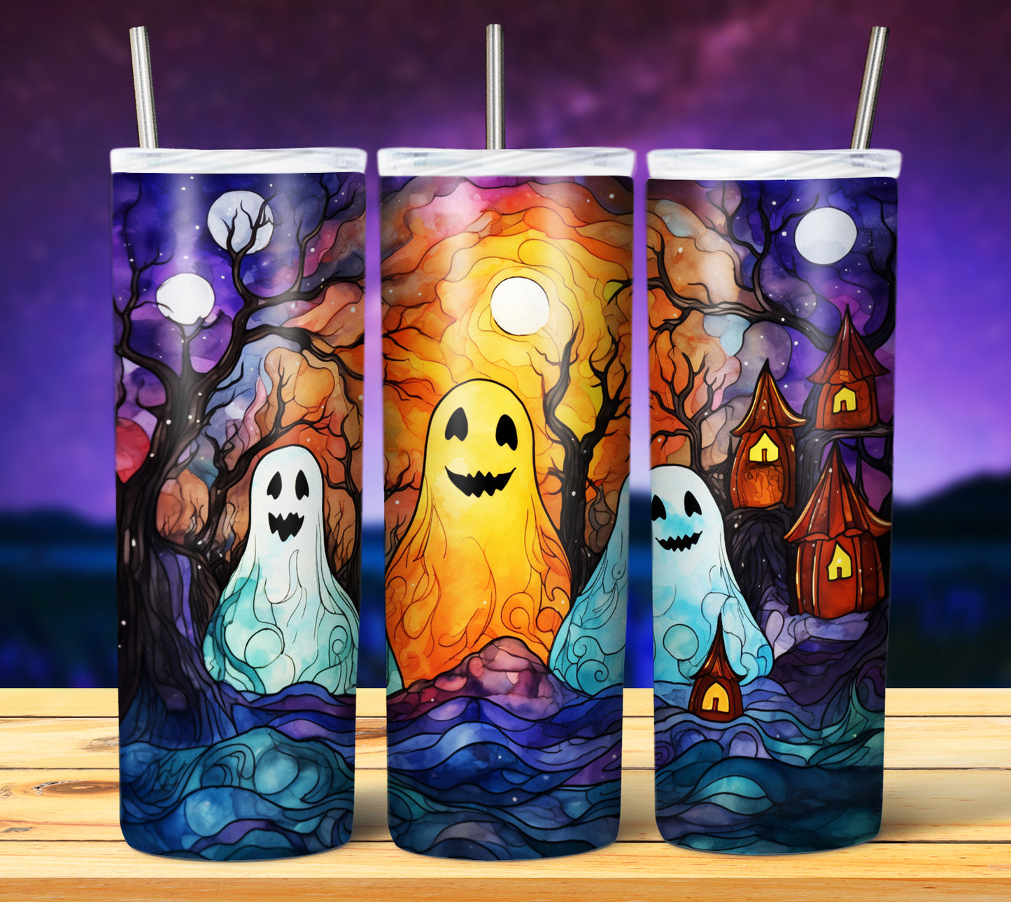 50 Watercolor Halloween Sublimation 20oz Images Bundle