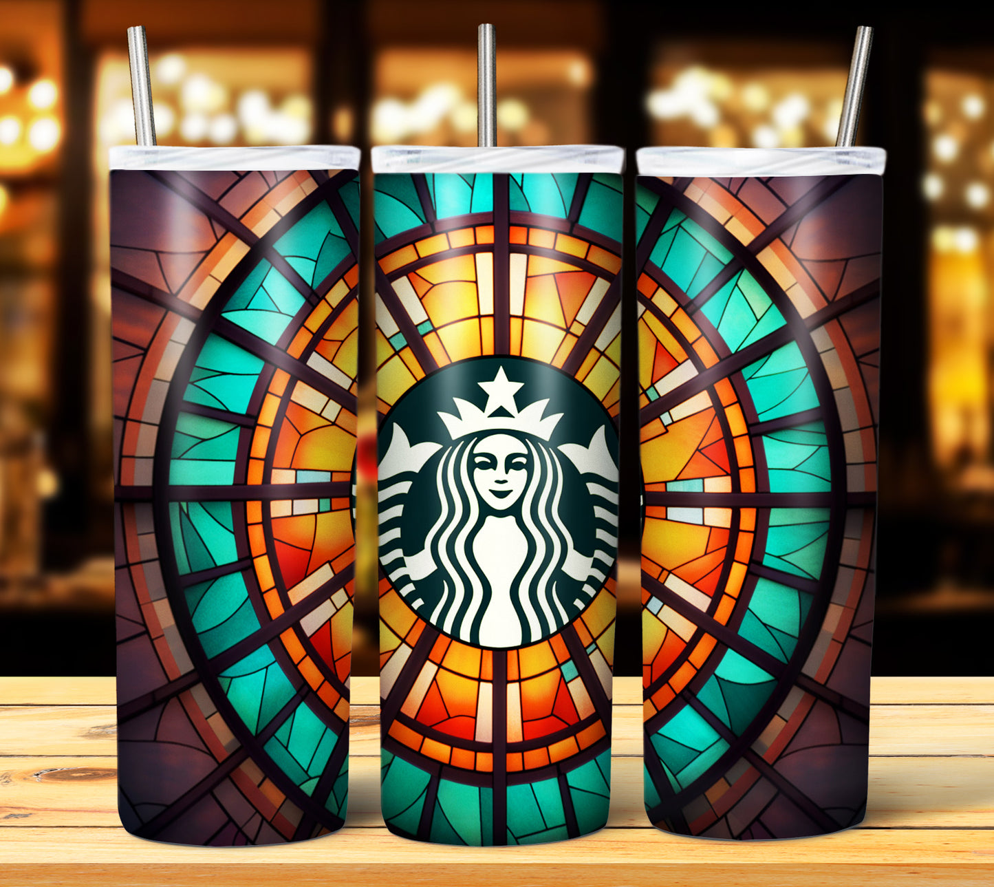 40+ Stain Glass Starbucks Sublimation 20oz Images Bundle