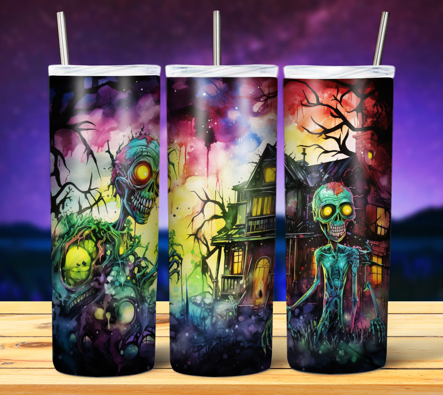 50 Watercolor Halloween Sublimation 20oz Images Bundle