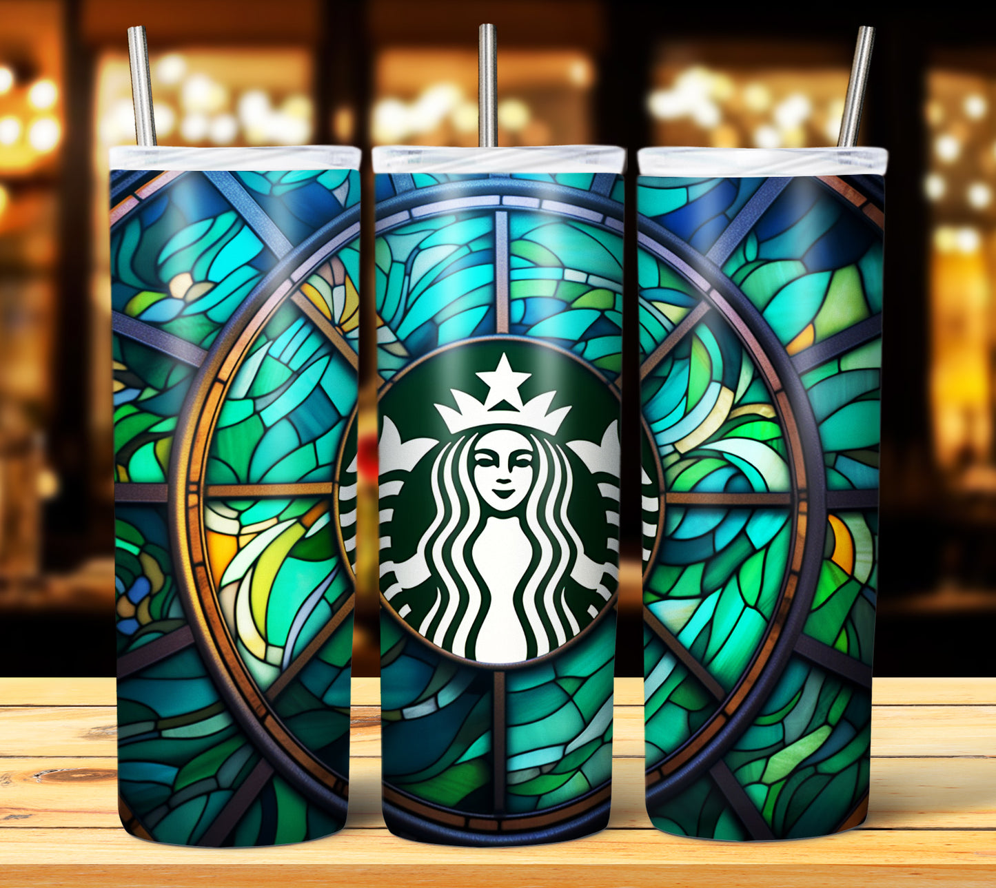 40+ Stain Glass Starbucks Sublimation 20oz Images Bundle