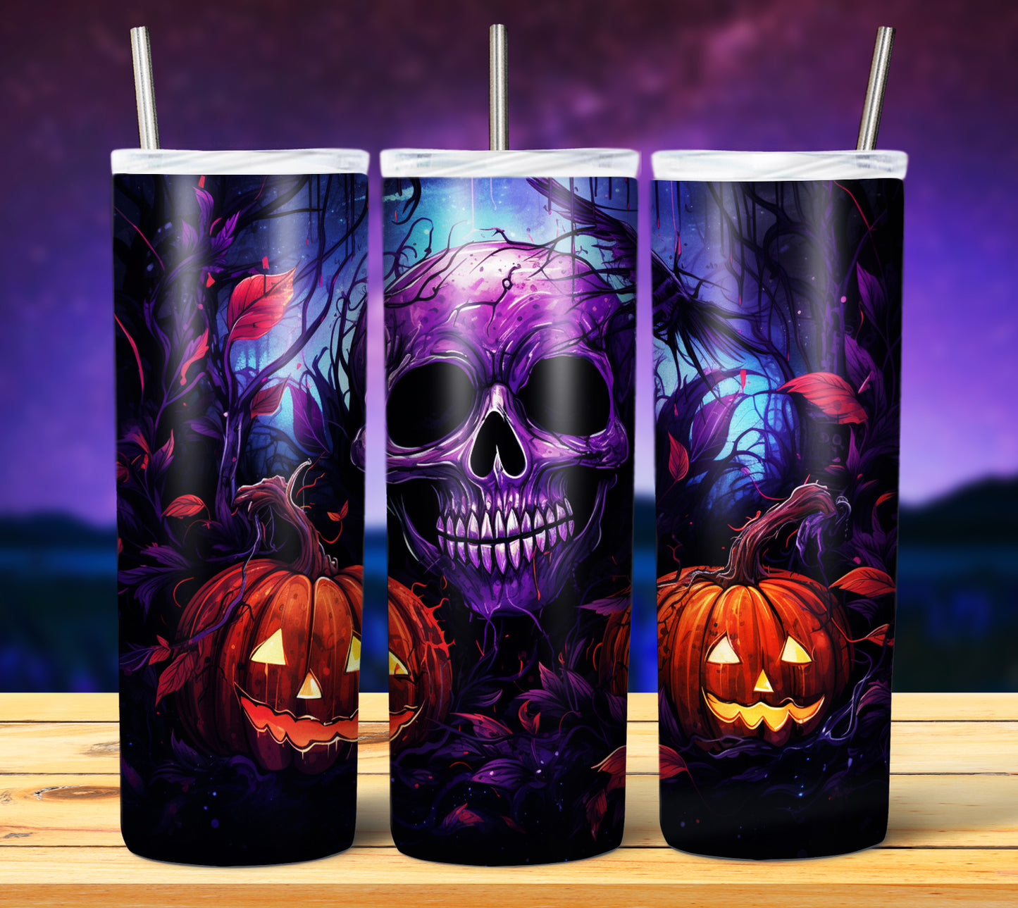 50 Watercolor Halloween Sublimation 20oz Images Bundle