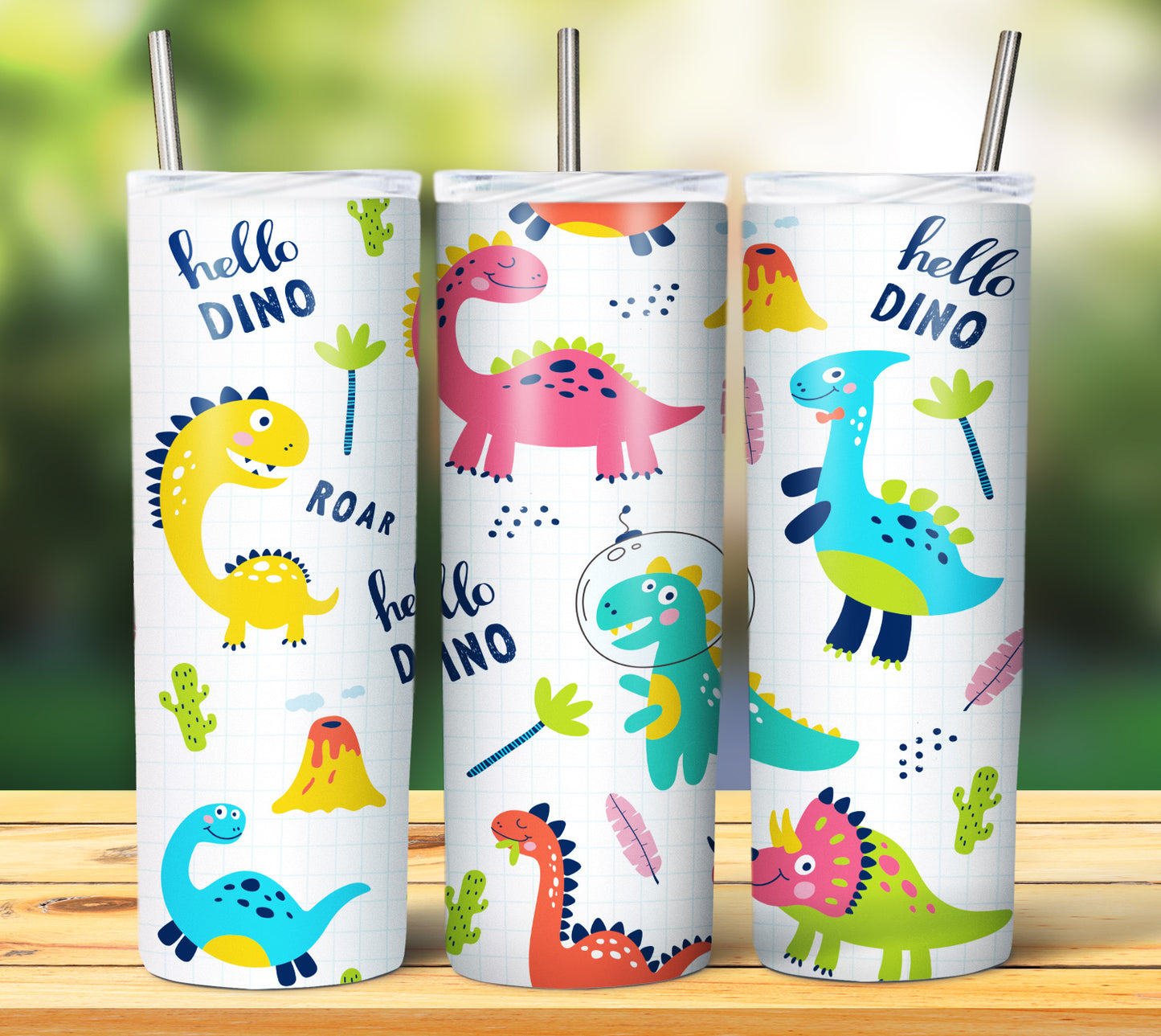 20 Dino Sublimation Tumbler Images Bundle 20 oz & Kid