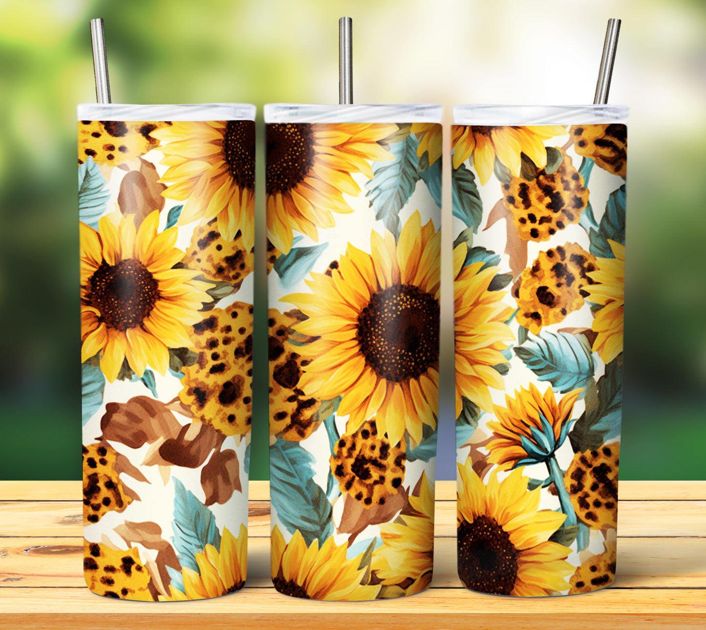 25 Leopard Sunflowers Sublimation 20oz Images Bundle