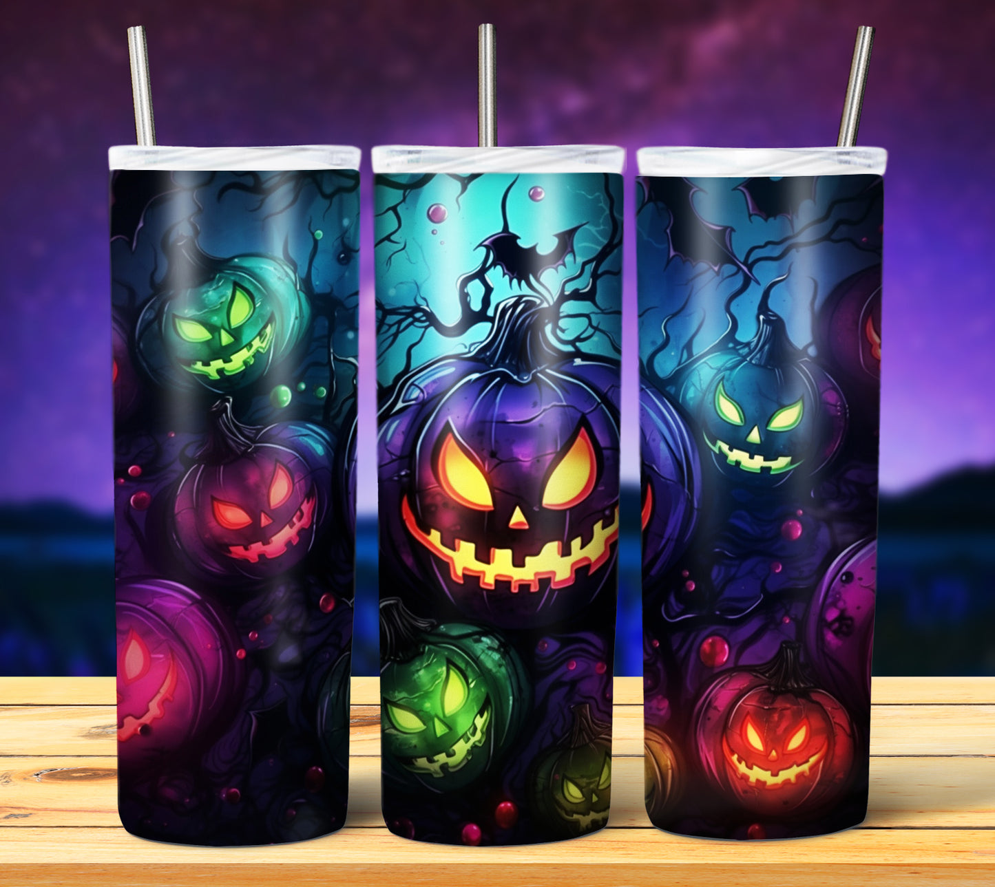 50 Watercolor Halloween Sublimation 20oz Images Bundle