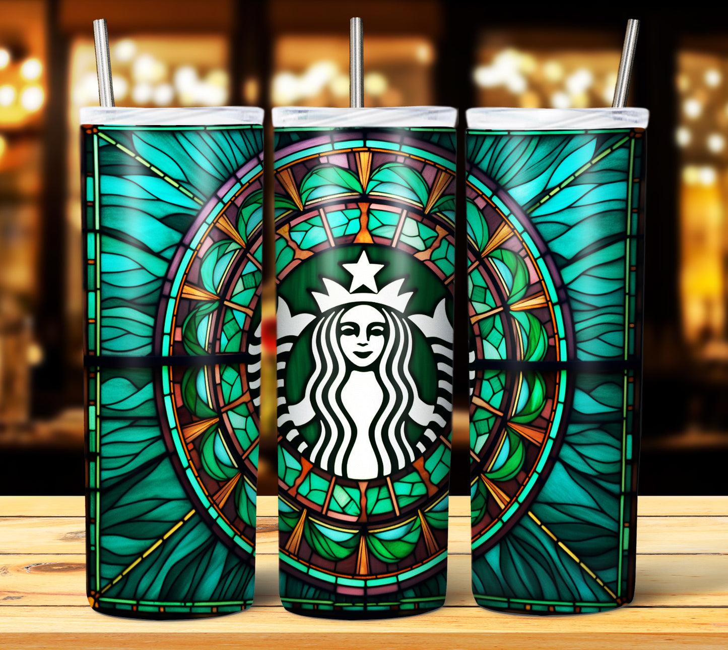 40+ Stain Glass Starbucks Sublimation 20oz Images Bundle