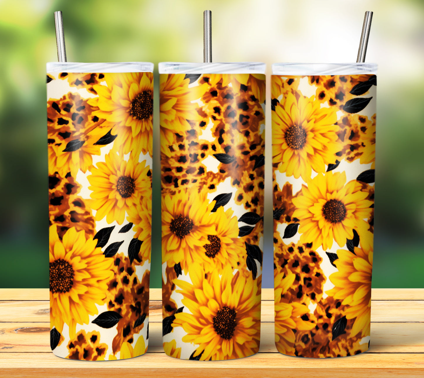 25 Leopard Sunflowers Sublimation 20oz Images Bundle