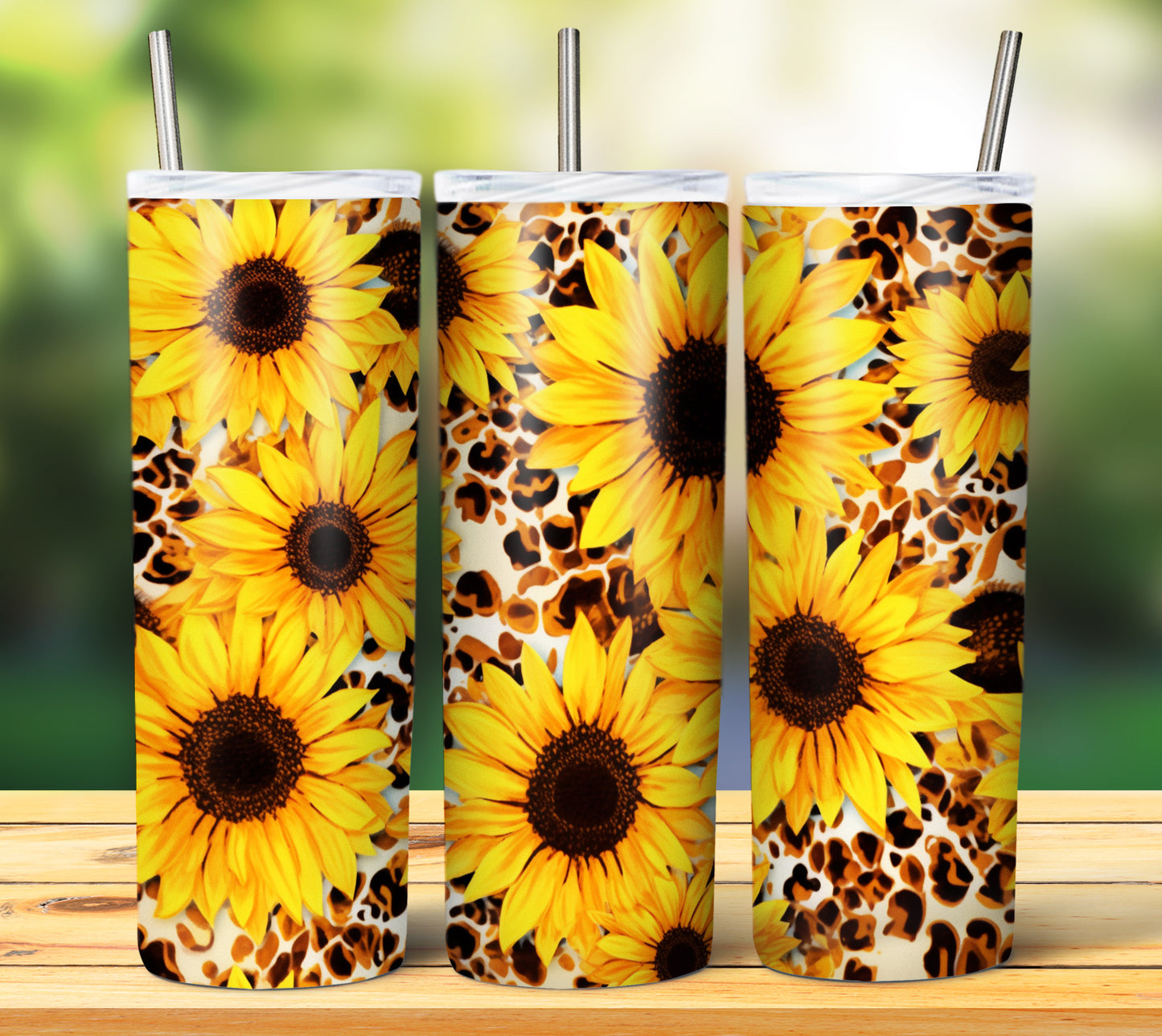 25 Leopard Sunflowers Sublimation 20oz Images Bundle