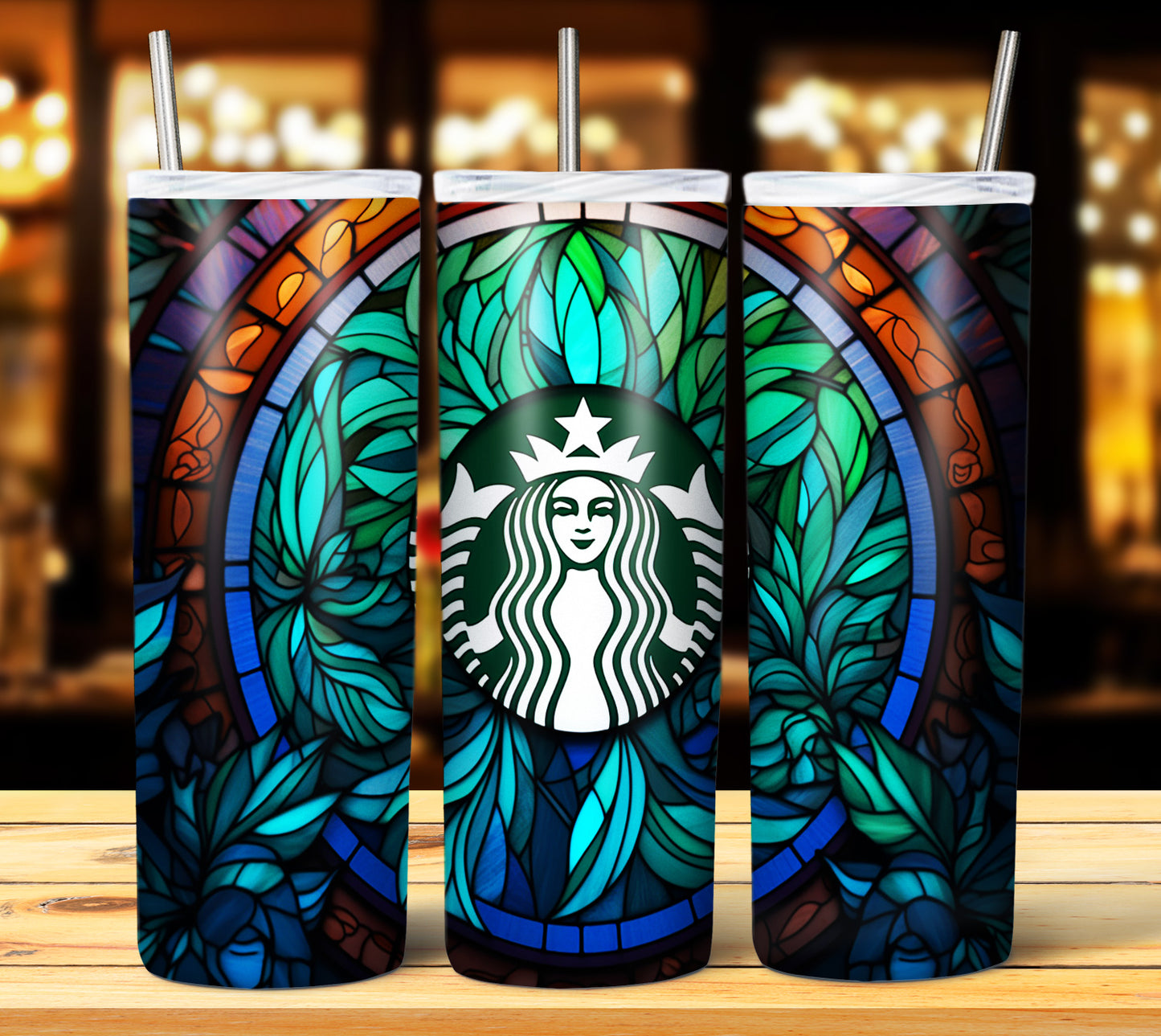 40+ Stain Glass Starbucks Sublimation 20oz Images Bundle