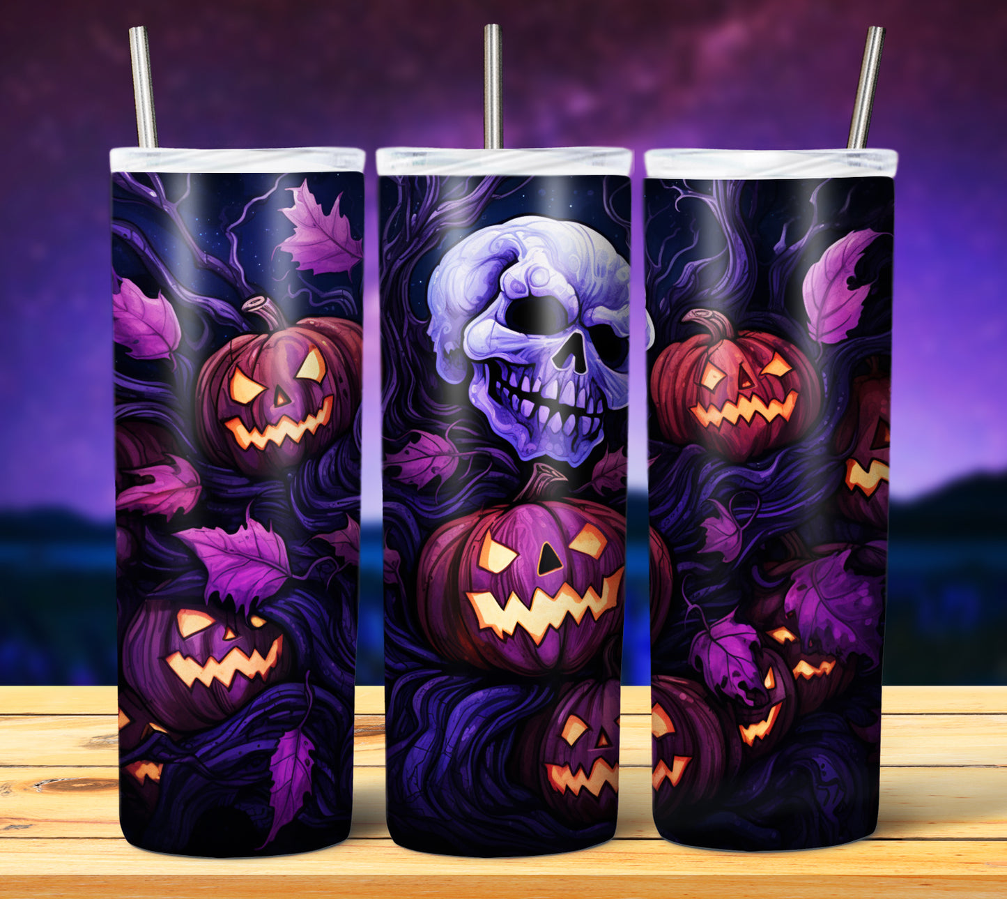 50 Watercolor Halloween Sublimation 20oz Images Bundle