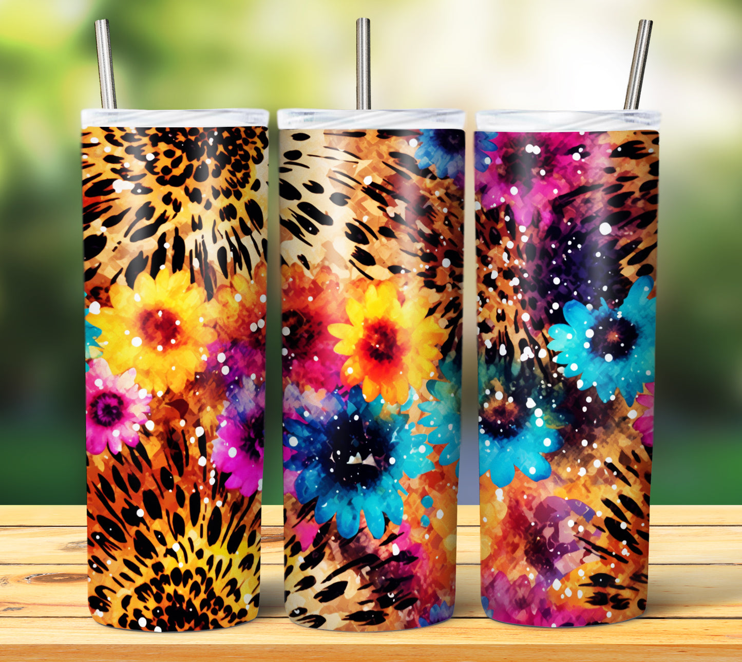 25 Leopard Sunflowers Sublimation 20oz Images Bundle