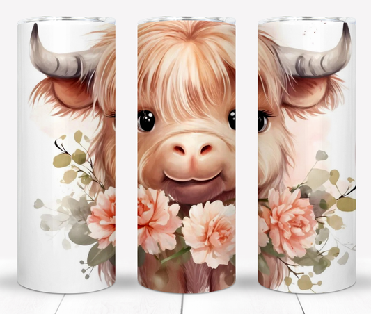 Highland Cow Sublimation 20oz Tumbler Image