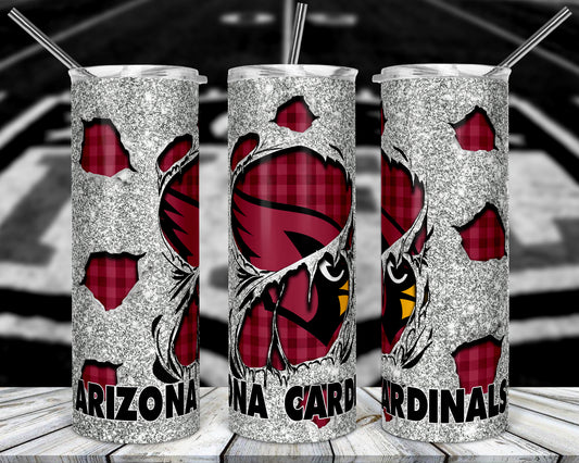 Glitter Football 20oz Sublimation Tumbler Image