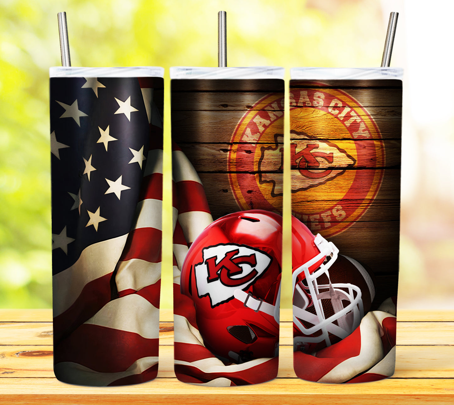 Football 20oz Sublimation Tumbler Image