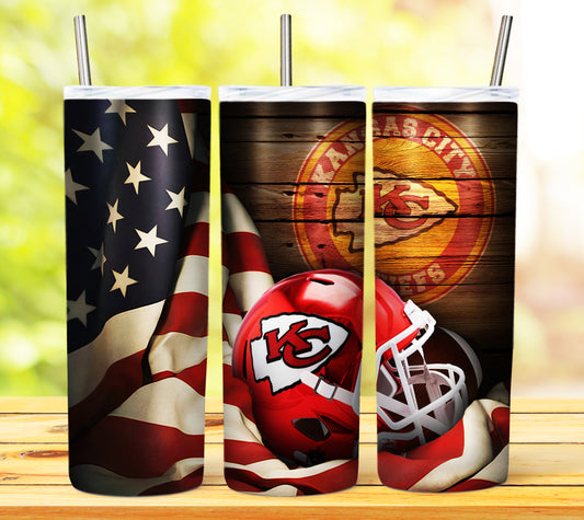 Football 20oz Sublimation Tumbler Image