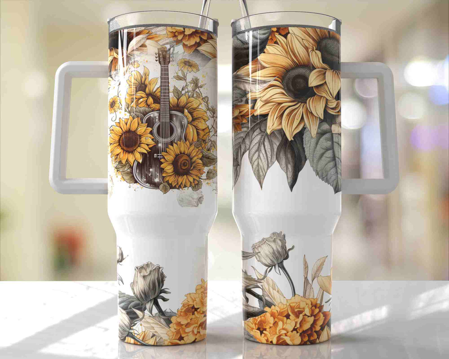 Floral 40oz Sublimation Tumbler Image