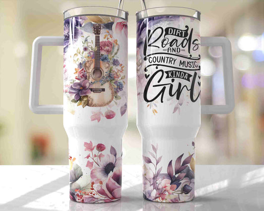 Floral 40oz Sublimation Tumbler Image