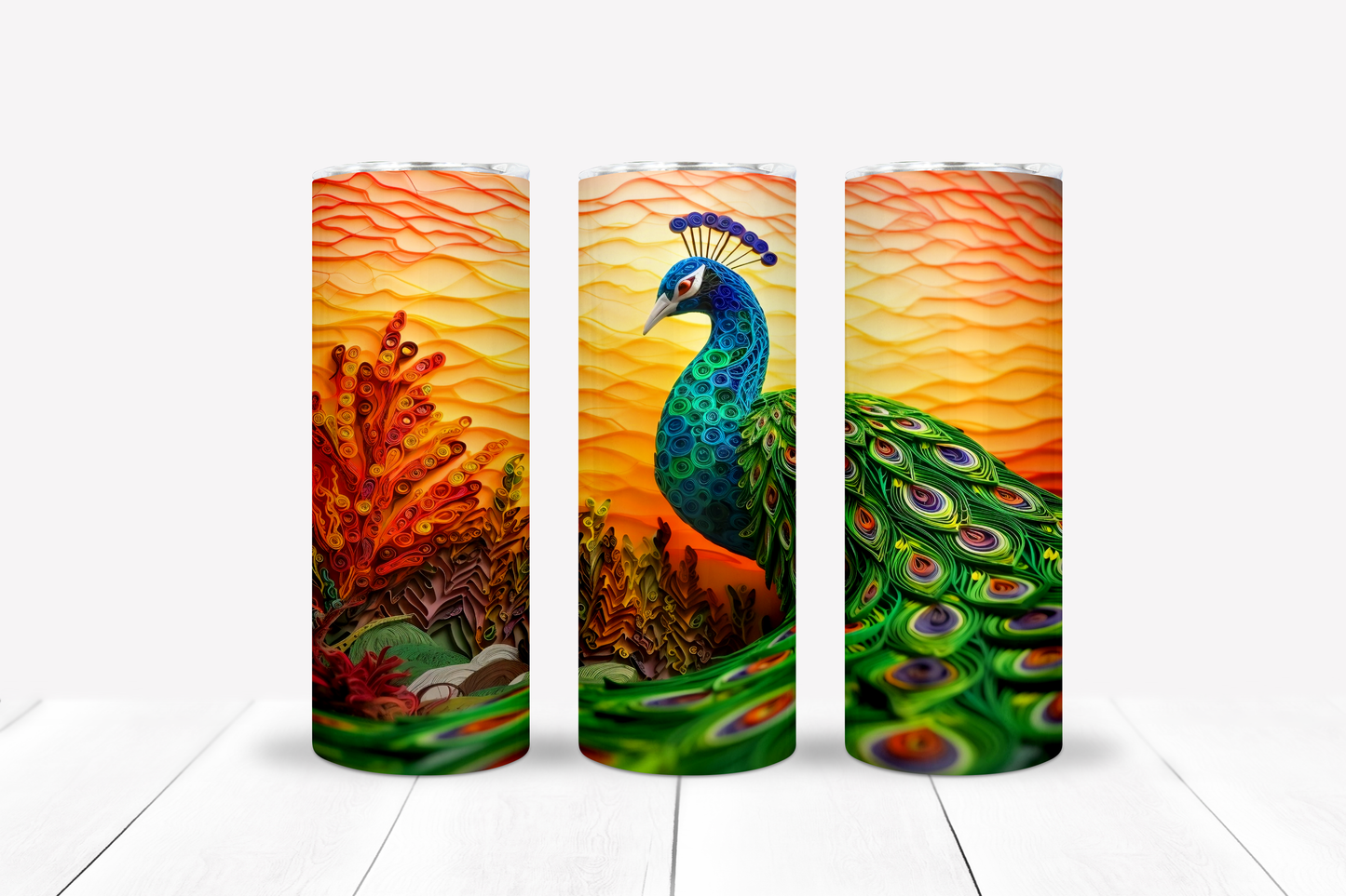 Peacock 20oz Sublimation Tumbler Image Bundle