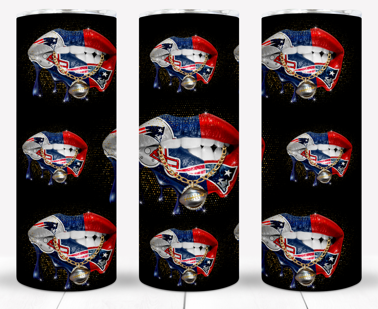 Lips Football 20oz Sublimation Tumbler Image