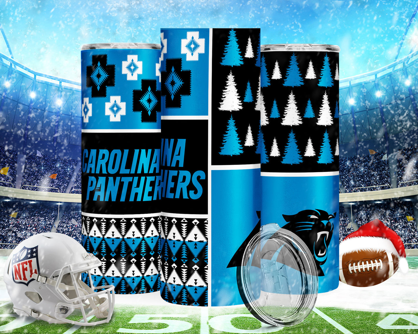 Christmas Football 20oz Sublimation Tumbler Image