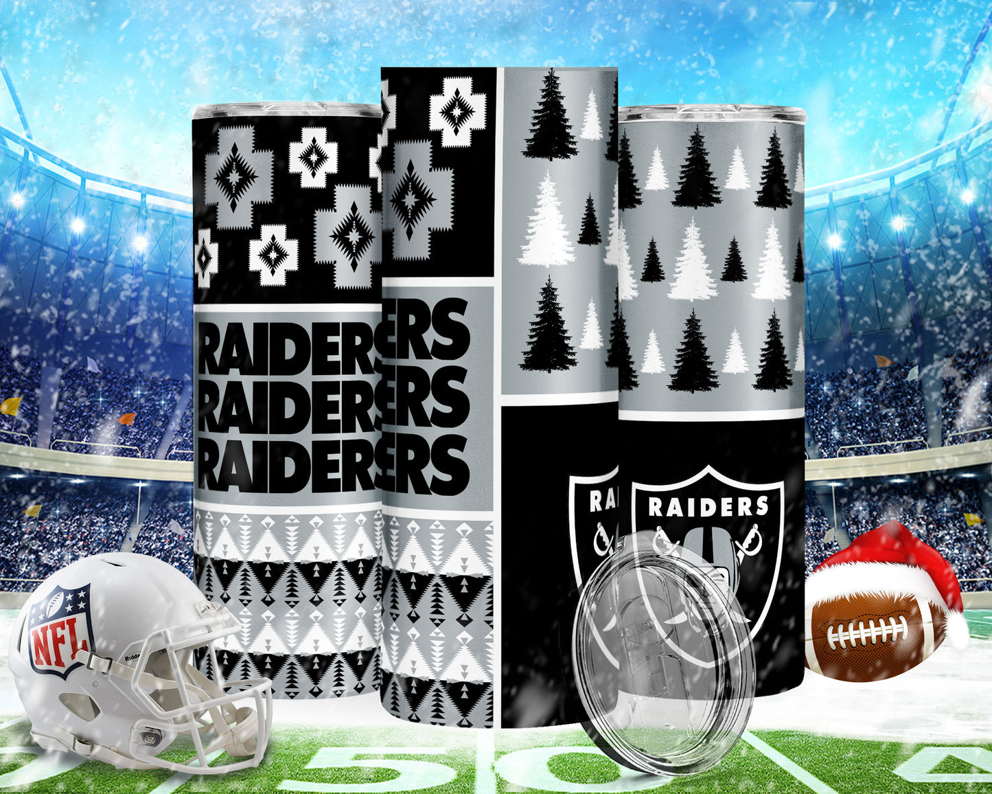 Christmas Football 20oz Sublimation Tumbler Image