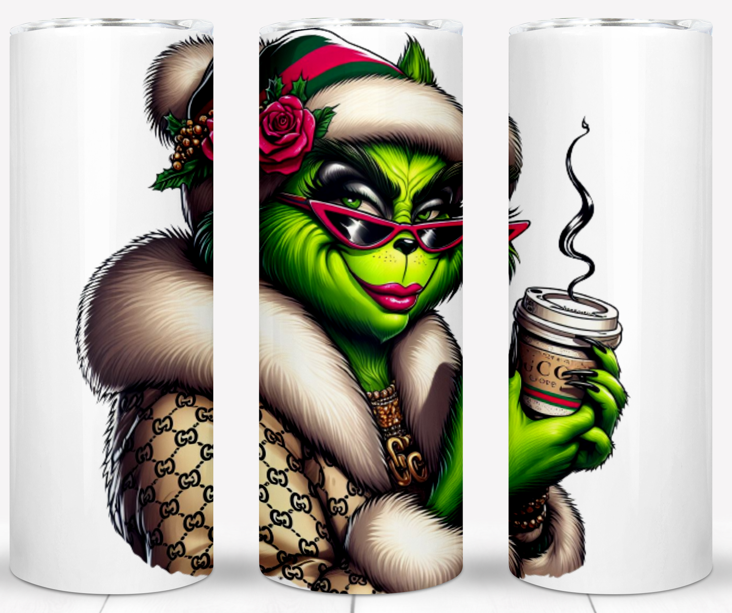 30+ Christmas Brand Grinch Sublimation 20oz Tumbler Images Bundle