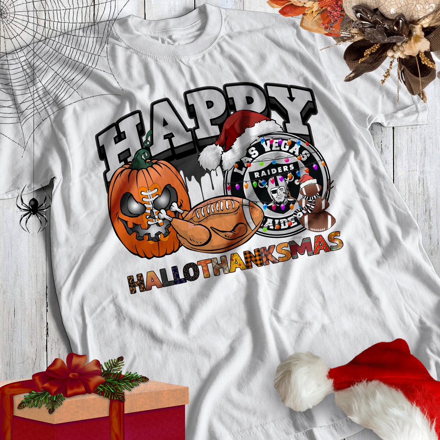 HalloThankMas Football Sublimation/DTF T-Shirt Images