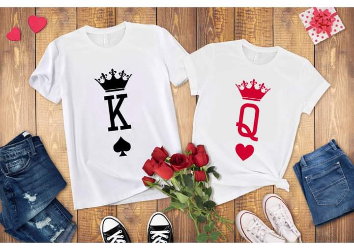 King/Queen Valentine Sublimation/DTF T-Shirt Images Bundle