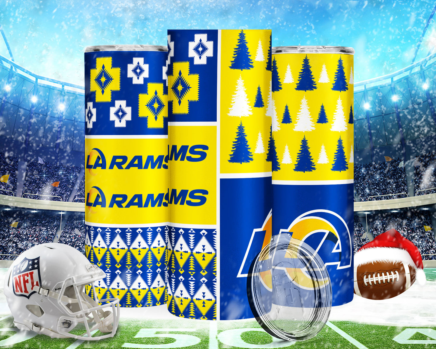 Christmas Football 20oz Sublimation Tumbler Image