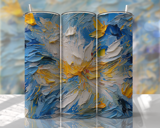 Painted Flower 20oz Sublimation Tumbler Image