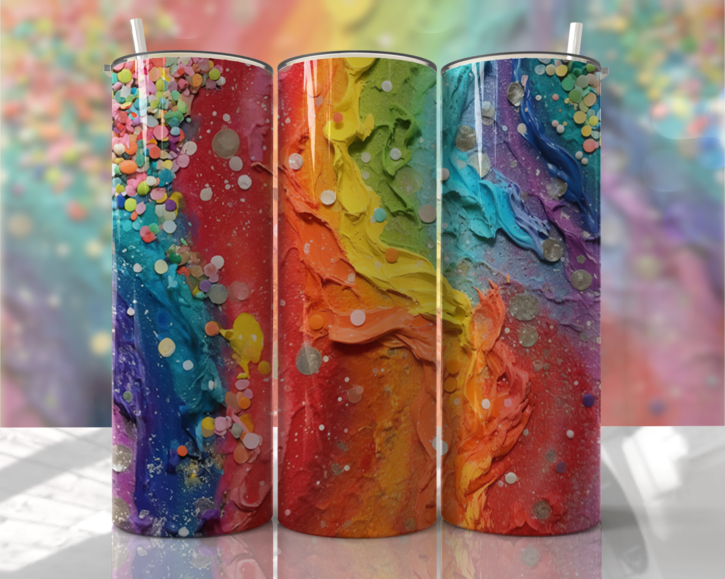 Colorful Paint 20oz Sublimation Tumbler Image