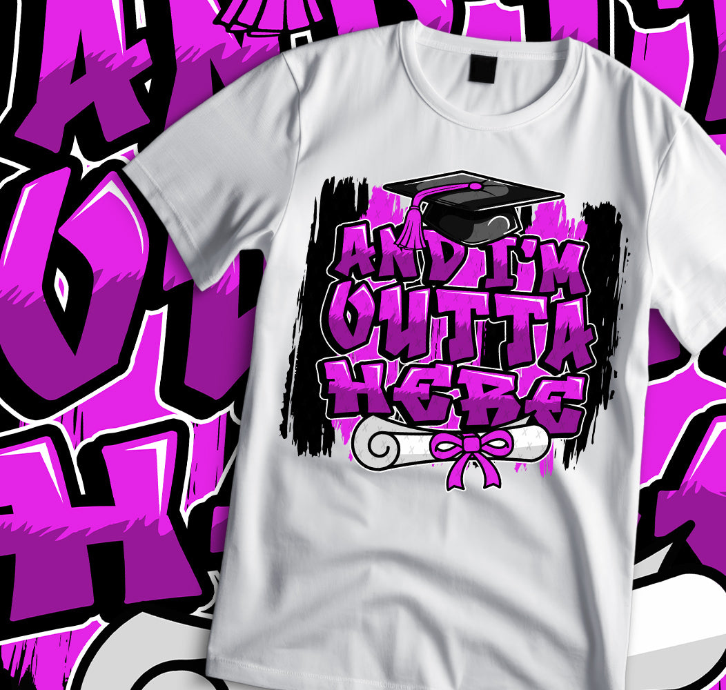 I'm Outta Here Sublimation/DTF T-shirt Images Bundle